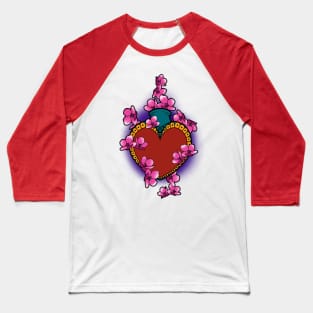 Cashed heart with cherry blossom confetti Baseball T-Shirt